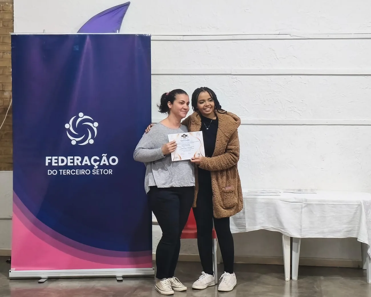 Aula do Projeto Beleza montada dentro da comunidade