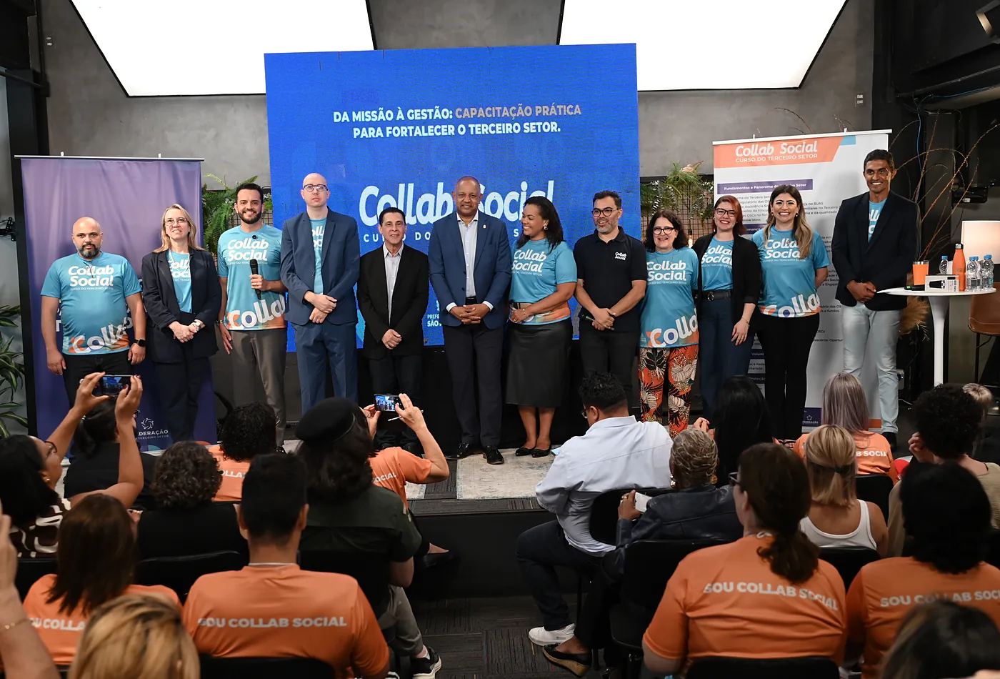 Representantes de organizações parceiras no encerramento do Collab Social