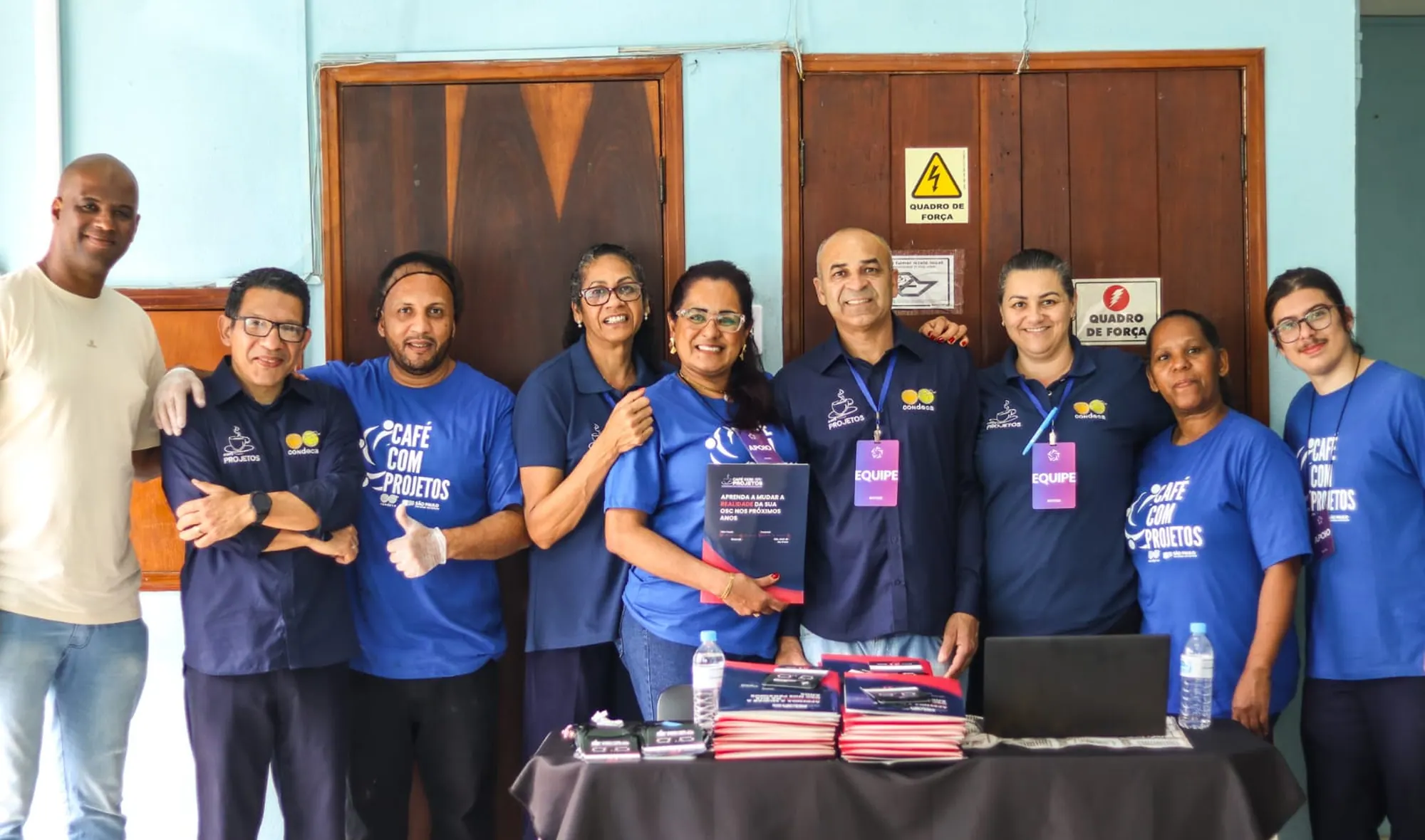 Equipe do Café com Projetos na edição do Guarujá
